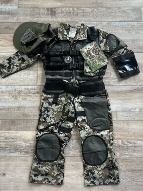 NWT Teetot & Co., Inc. Forest Camo Special Forces Costume Size 3/4